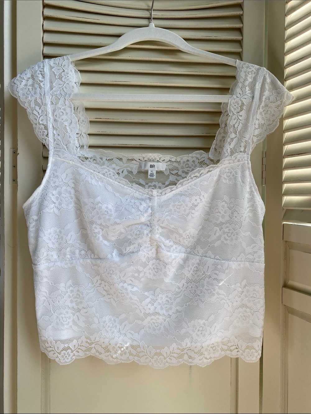 Nordstrom BR White Lace Crop Top size XL